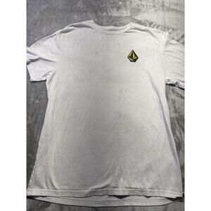 Volcom Stone Logo Graphic T-Shirt Mens Large White Short Sleeve Skate Grunge